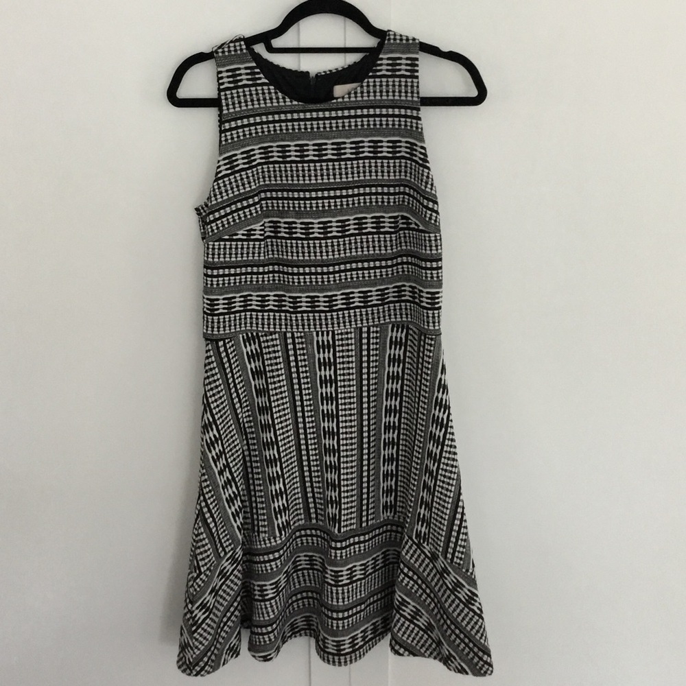 (2) N - Loft, Black and White Patterned Dress Size 10
